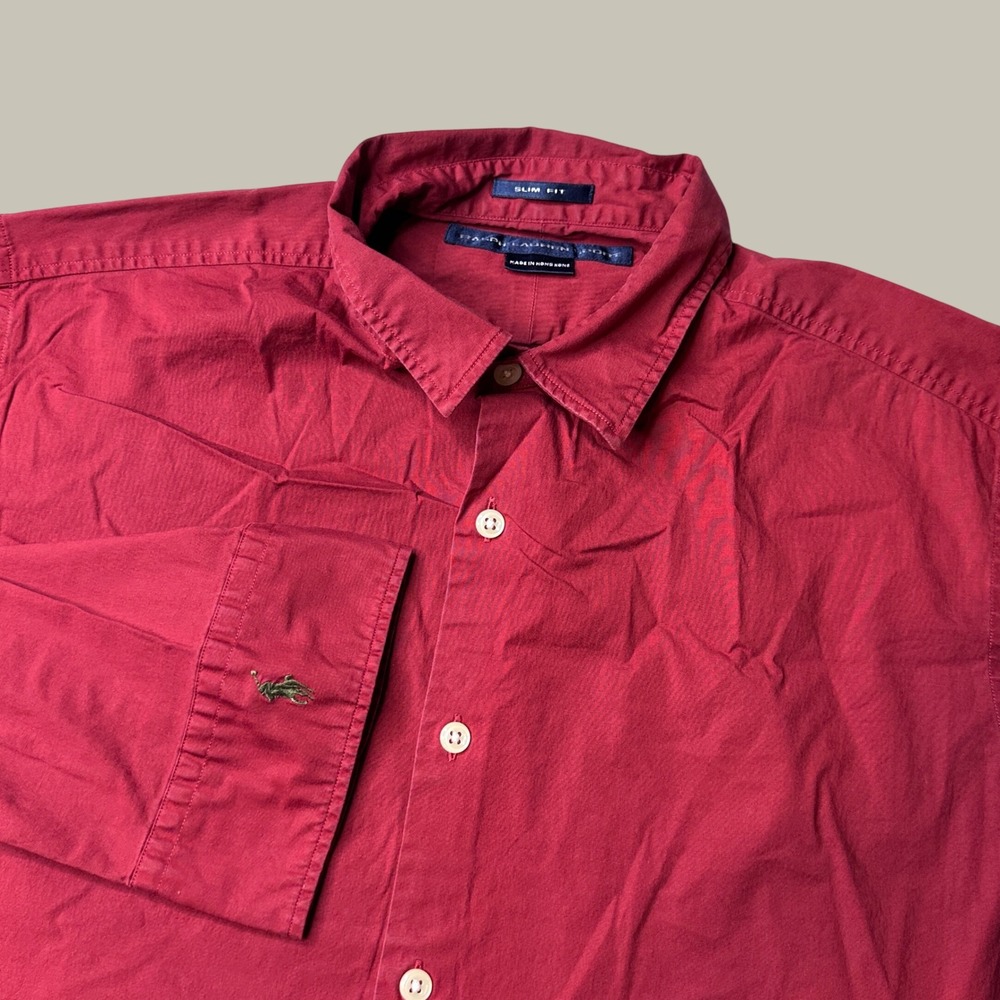 Vintage Ralph Lauren Sport Shirt Boys XL Slim Fit Red Embroidered Logo